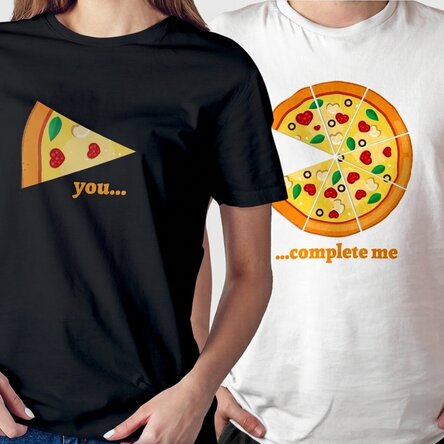 Personalisiertes Baumwoll-T-Shirt mit Aufdruck – Pizza