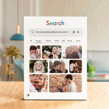 Personalisierter Fotorahmen für den Schreibtisch mit Bildern und Text – Suche