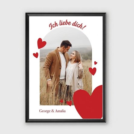 Individuell gestaltetes Bild mit einem Foto und einer Botschaft – Happy Valentine's Day!