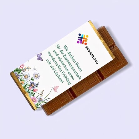 Personalisierte Mini-Schokoladentafel mit Logo und Botschaft – Floral