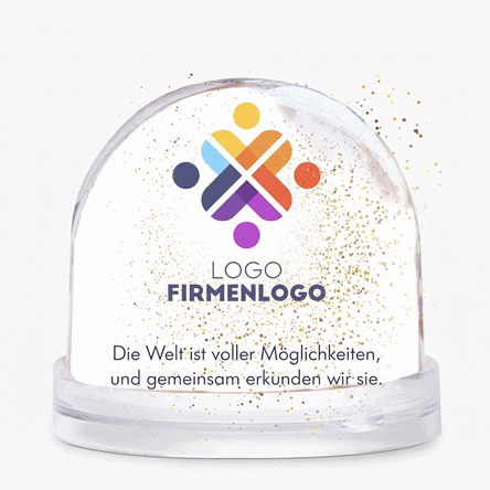 Personalisierter Schreibtischglobus mit Logo und Text