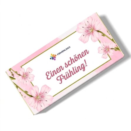 Personalisierte Schokolade mit Botschaft und Logo – Frühling