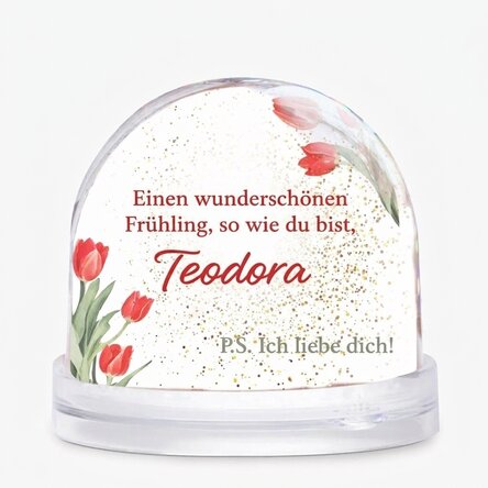 Personalisierter Schreibtischglobus mit Foto und Text – Ein wunderschöner Frühling, so wie du