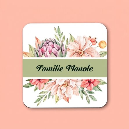 Personalisierter Gläserhalter mit Text – Flowers