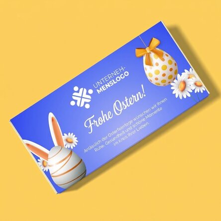 Individuell gestaltete Schokolade mit Logo und Botschaft – Ostern
