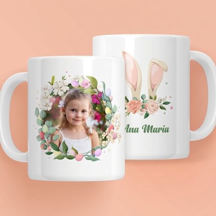 Personalisierte Tasse mit Namen und Foto – Cute Easter