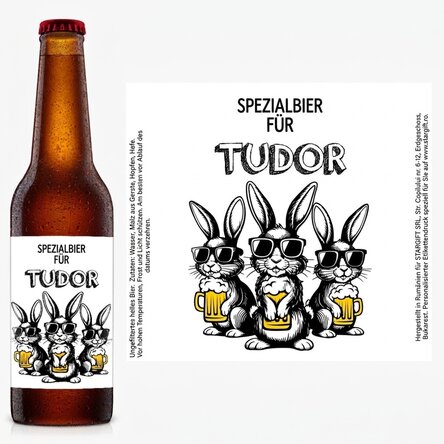 Personalisiertes Bier mit Botschaft – Cool Bunny