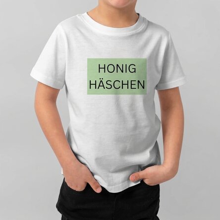 Personalisiertes Baumwoll-T-Shirt für Kinder mit Aufdruck – Hunny Bunny