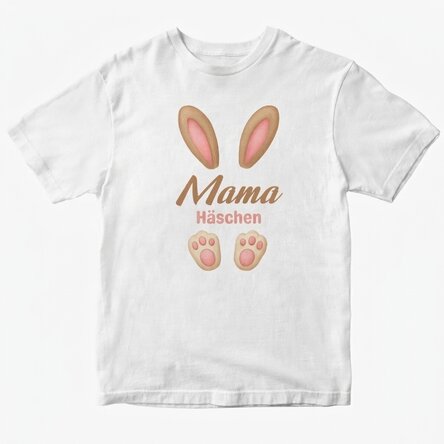 Personalisiertes Baumwoll-T-Shirt zu Ostern – Hasenohren