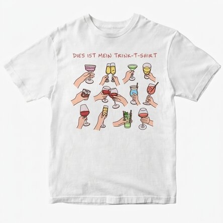 Personalisiertes Baumwoll-T-Shirt mit Aufdruck – My drinking shirt