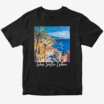 Personalisiertes Baumwoll-T-Shirt mit Aufdruck – La Dolce Vita