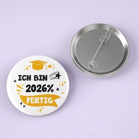 Personalisiertes Button mit Botschaft – „I'm done“