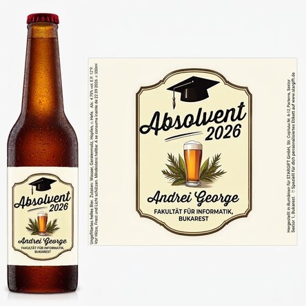 Personalisiertes Bier mit Botschaft – Absolvent