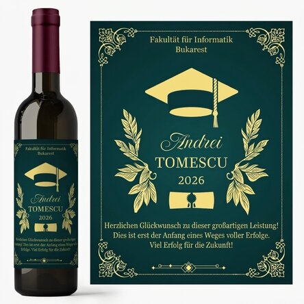 Wein mit persönlicher Botschaft – Absolvent