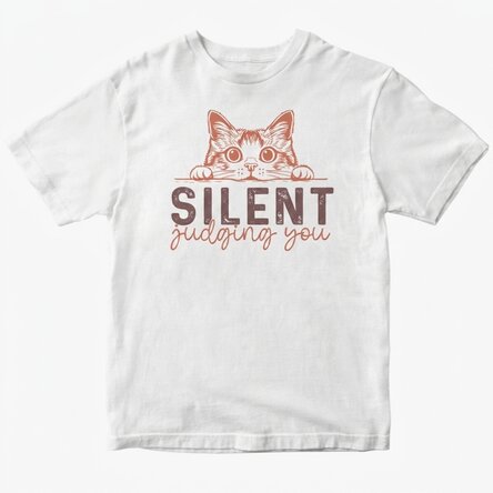 Personalisiertes Baumwoll-T-Shirt – „Judging you“