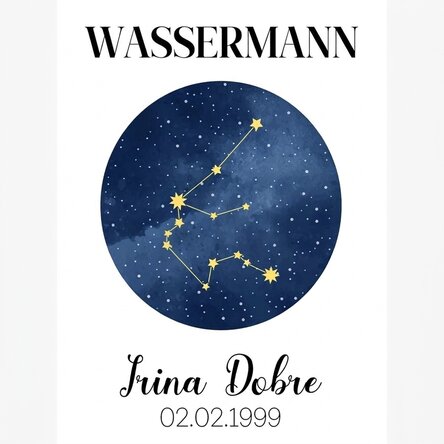 Individuell gestaltetes Poster mit Text – Das Sternbild des Wassermanns