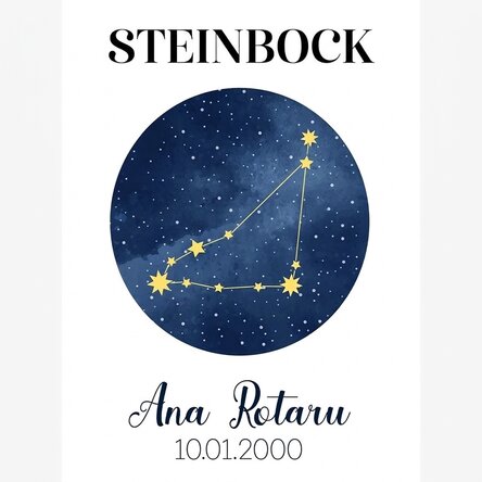 Individuell gestaltetes Poster mit Text – Das Sternbild Steinbock