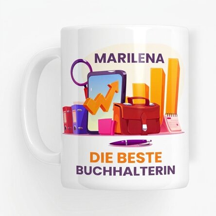 Personalisierte Tasse mit Text – Buchhalter