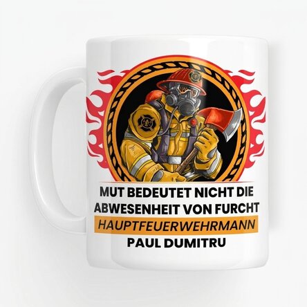 Personalisierte Tasse mit Aufdruck – Feuerwehrmann