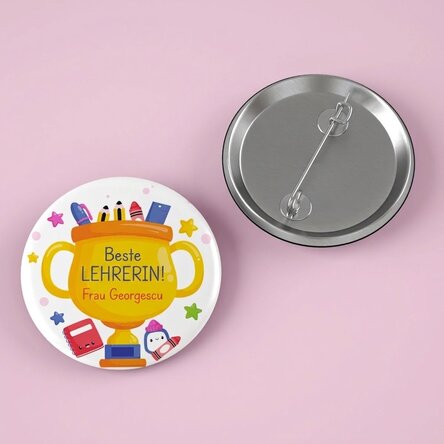 Personalisiertes Button mit Text – Lehrer