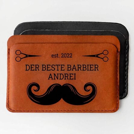Personalisierte Lederbrieftasche mit Widmung – Barber