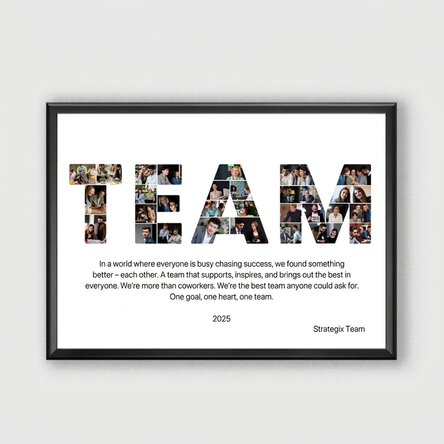 Individuell gestaltetes Bild mit 29 Fotos und Text – Best Team