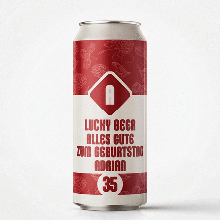 Bier in einer Dose mit individueller Beschriftung – Lucky Beer