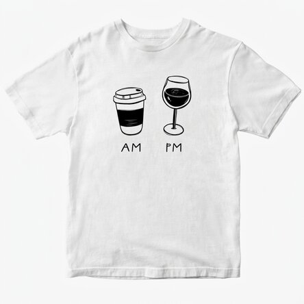 Personalisiertes Baumwoll-T-Shirt – AM/PM