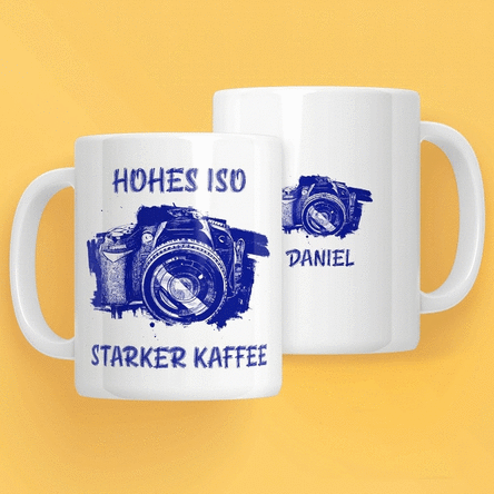 Personalisierte Tasse mit Text für Fotografen – Kamera