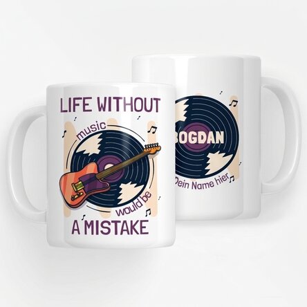 Personalisierte Tasse mit Text – Musik