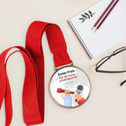 Personalisierte Medaille mit Botschaft – Journalist
