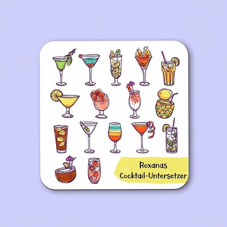 Personalisierter Gläserhalter mit Schriftzug – Cocktails