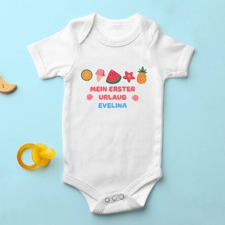 Personalisierter Baby-Body mit Aufdruck – Die ersten Sommerferien