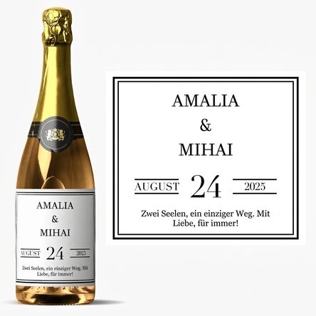 Personalisierter Sekt mit Text – Hochzeit