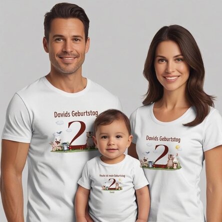Personalisiertes Baumwoll-T-Shirt für Kinder/Erwachsene – Animals