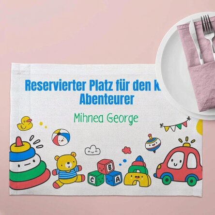 Individuell gestalteter Tellerhalter mit Text – Spielzeug