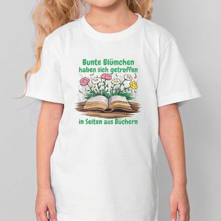 Personalisiertes Baumwoll-T-Shirt für Kinder mit Aufdruck – Bunte Popcorn-Körner