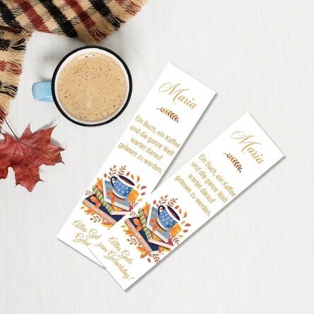 Personalisiertes Lesezeichen mit Text – Herbst
