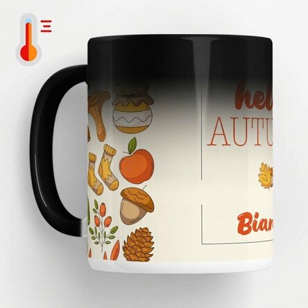 Personalisierte Zaubertasse mit Aufdruck – Hello Autumn
