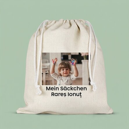 Personalisierte Tasche mit Text und einem Foto