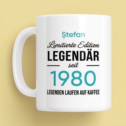 Personalisierte Tasse mit Text – Legendary