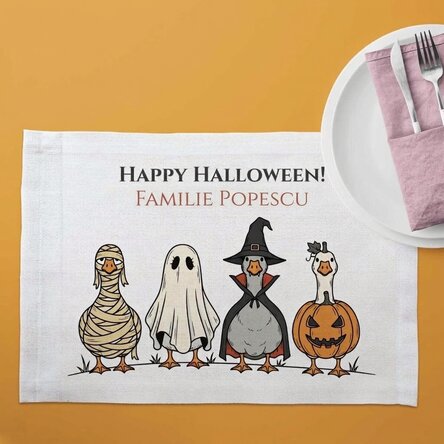Personalisierter Tellerhalter mit Text – Halloween