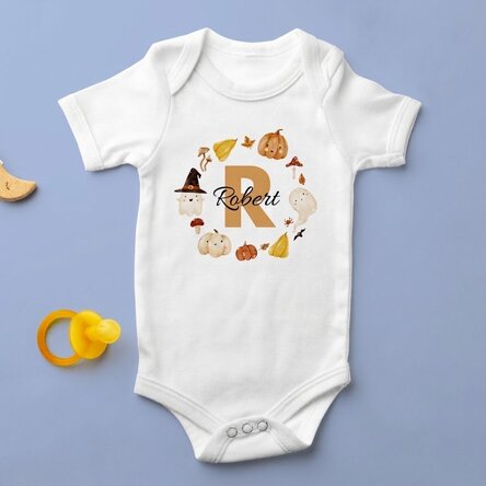 Personalisierter Baby-Body mit Aufdruck – Niedliches Halloween-Motiv