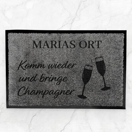 Individuell gestaltete Eingangsmatte für den Innenbereich – Bring champagne