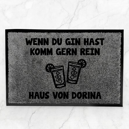 Individuell gestaltete Eingangsmatte für den Innenbereich – Gin