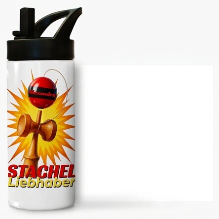 Thermosflasche mit Griff und personalisiertem Strohhalm für Kinder – Spike Enthusiast