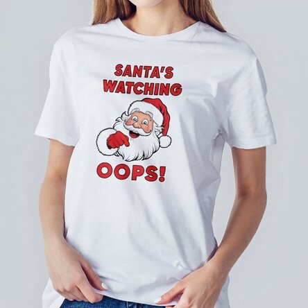 Personalisiertes Baumwoll-T-Shirt mit Aufdruck – Santa