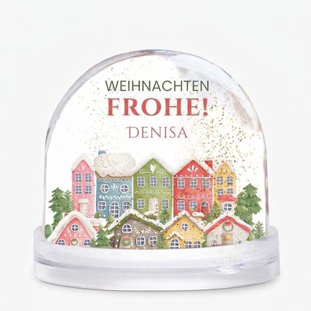 Personalisierte Schreibtischkugel mit Botschaft und Foto – Weihnachten