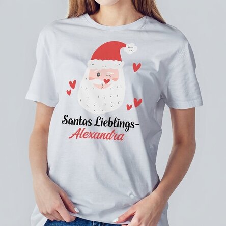 Personalisiertes Baumwoll-T-Shirt mit Aufdruck – „Santa's favorite“