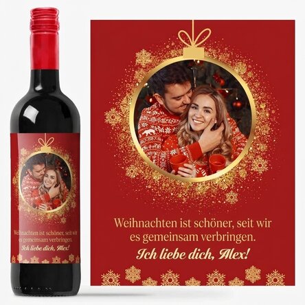 Personalisierter Wein mit Foto und Text – Weihnachten